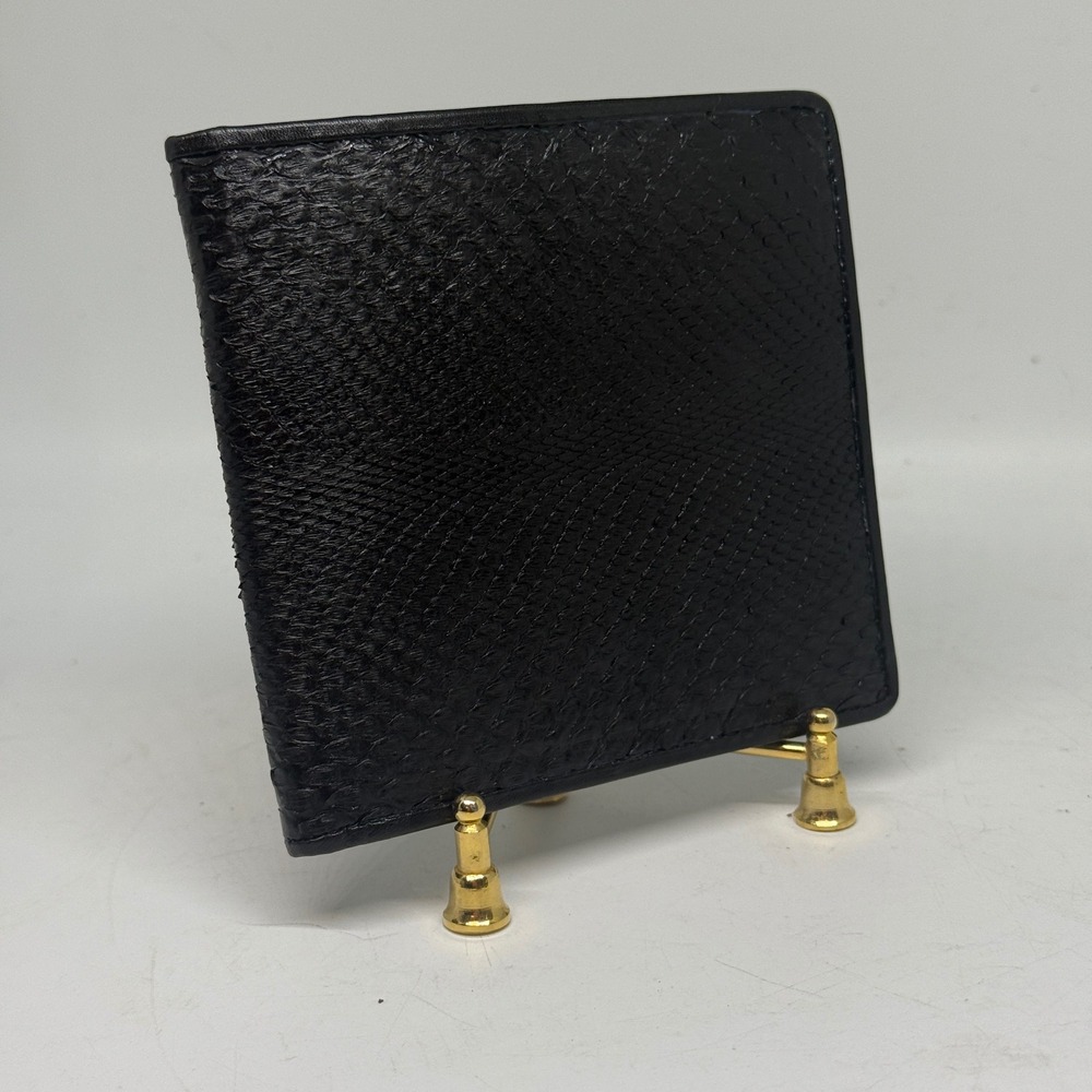Black Python Snakeskin Bi Fold‎ Wallet with Coin Pouch Never Worn